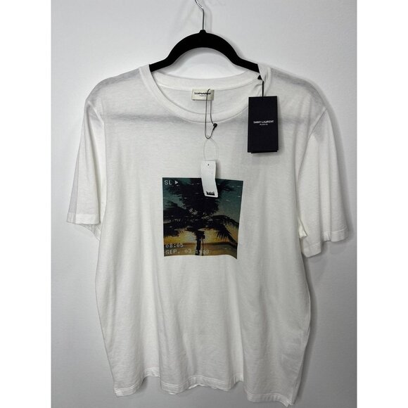 Saint Laurent Palm Tree-Print T-Shirt Women’s Small $420. - Picture 1 of 6